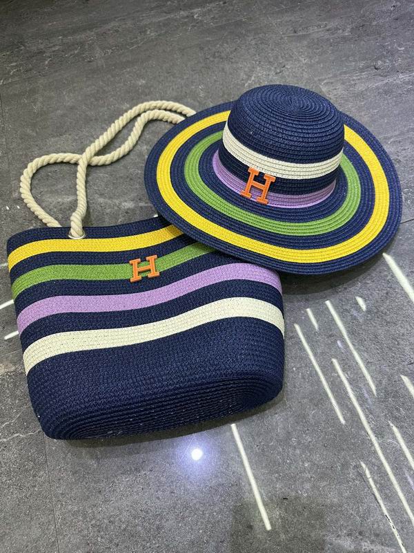 Hermes Beach Bag & Hat Set ID:20250617-236